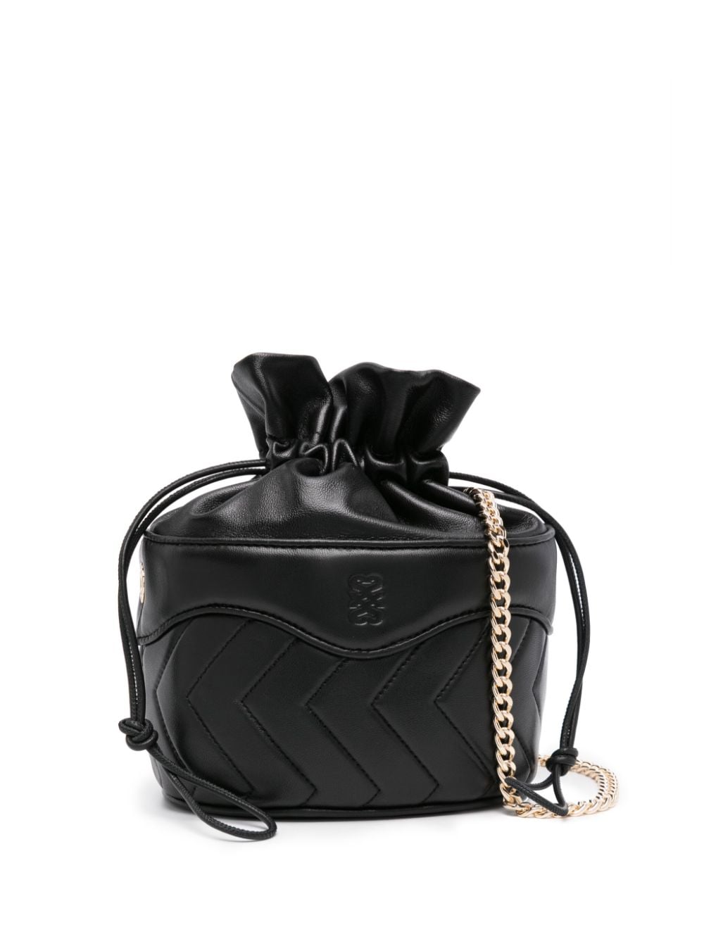 SANDRO quilted leather crossbody bag - Black von SANDRO