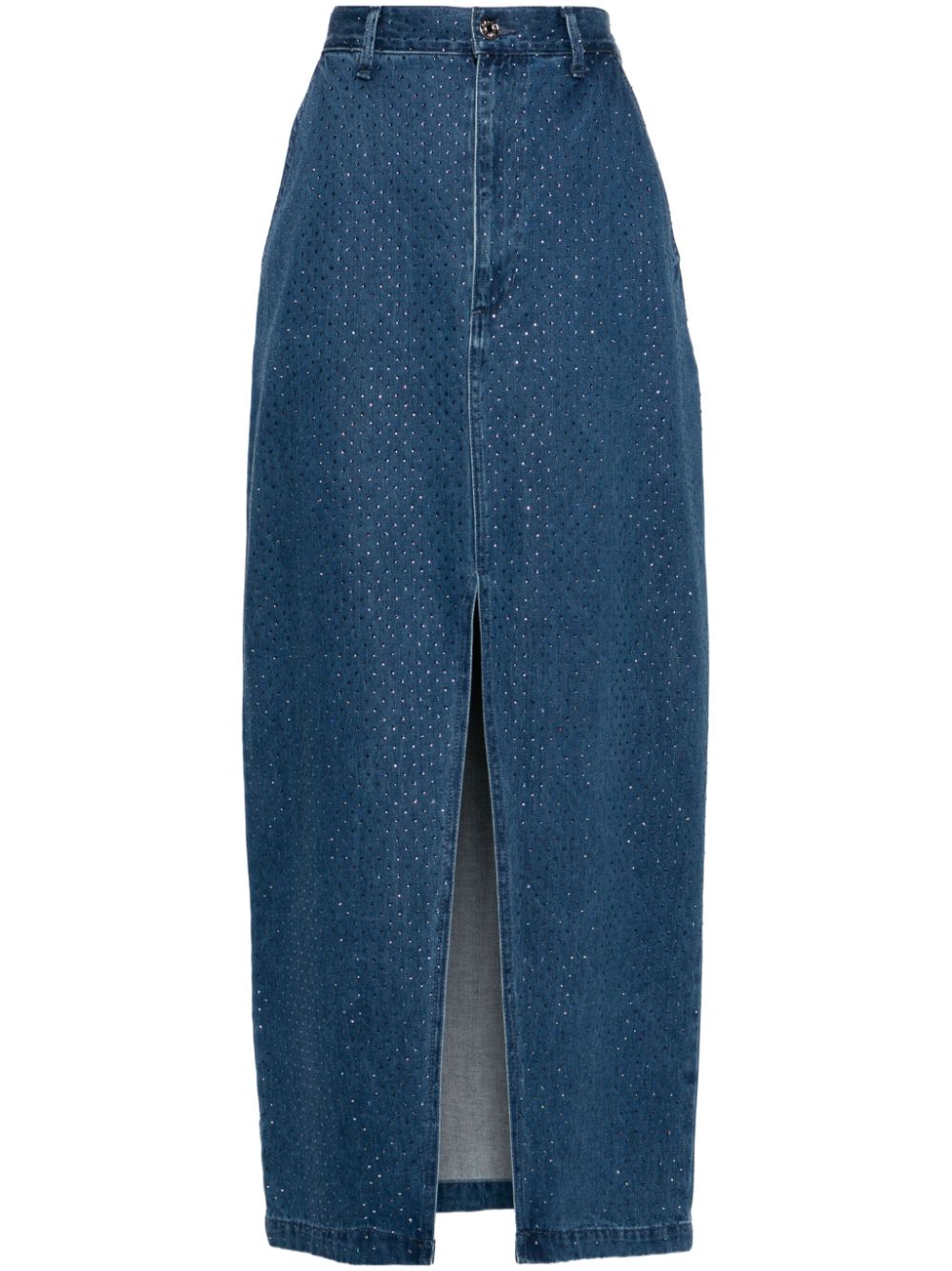 SANDRO rhinestone-embellished denim skirt - Blue von SANDRO