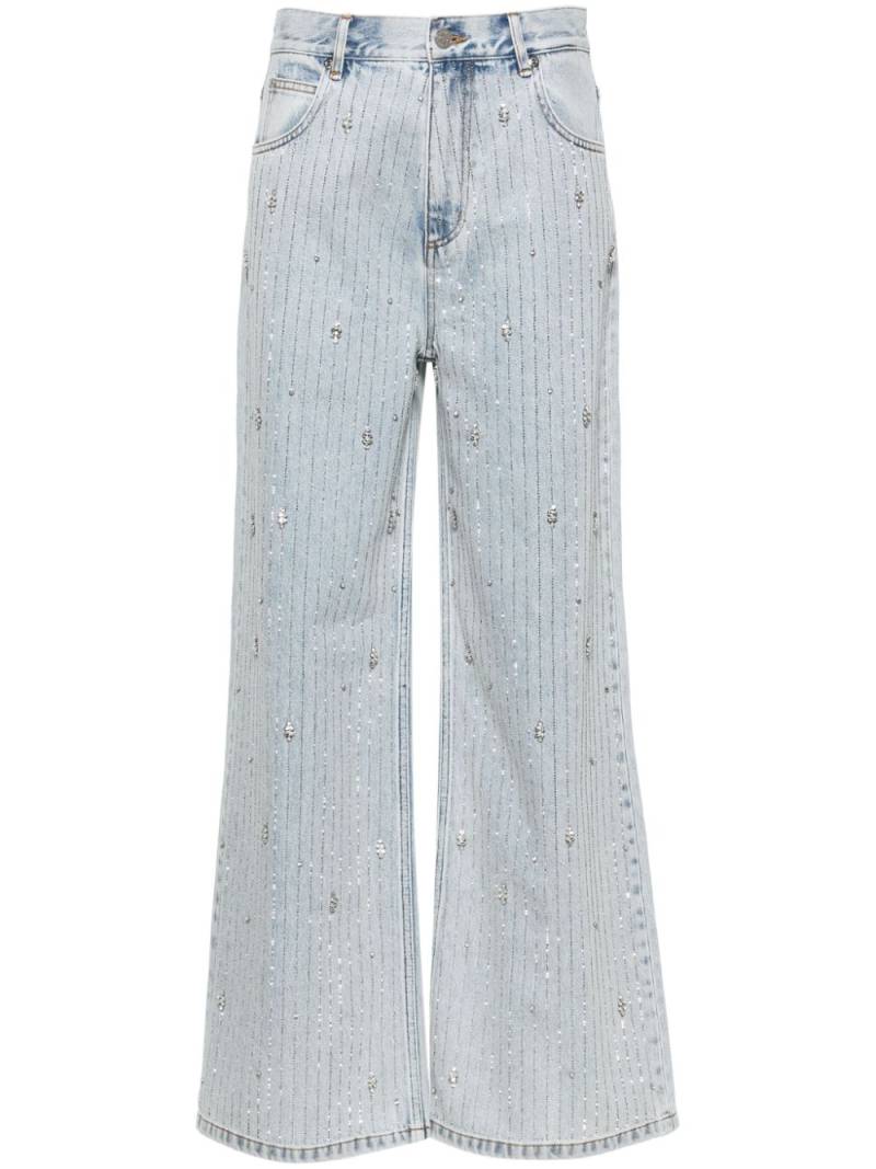 SANDRO rhinestone-embellished wide-leg jeans - Blue von SANDRO