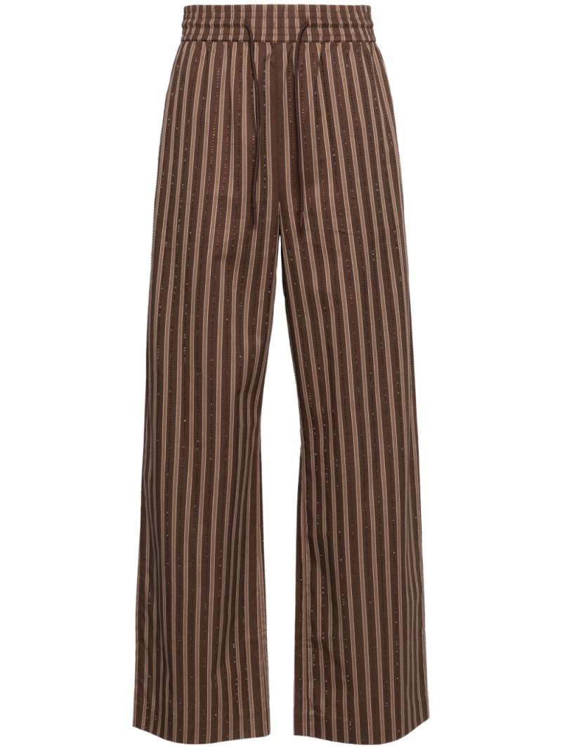 SANDRO rhinestoned high-waist palazzo trousers - Brown von SANDRO