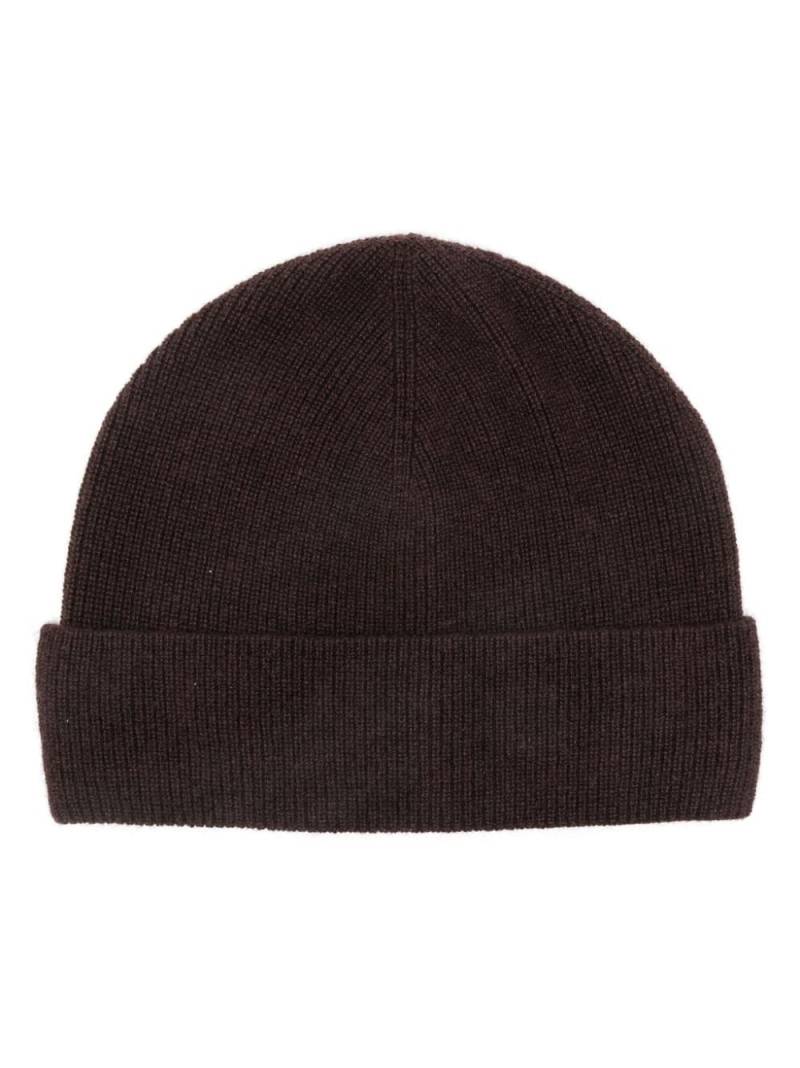 SANDRO rib-knit cashmere beanie - Brown von SANDRO