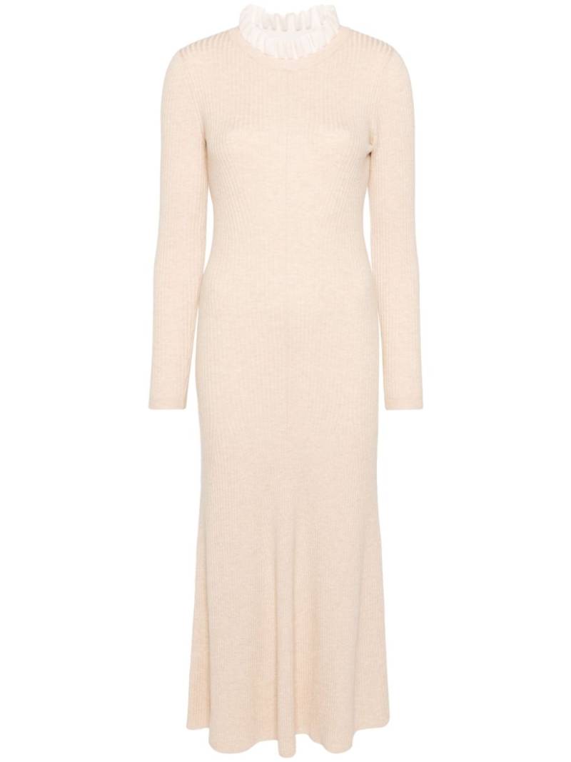 SANDRO ribbed-knit dress - Neutrals von SANDRO