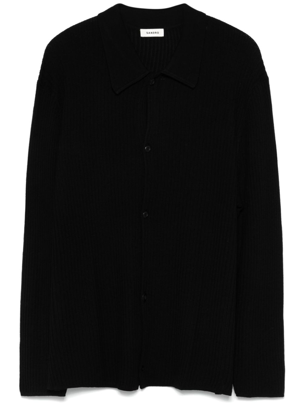 SANDRO ribbed-knit shirt - Black von SANDRO