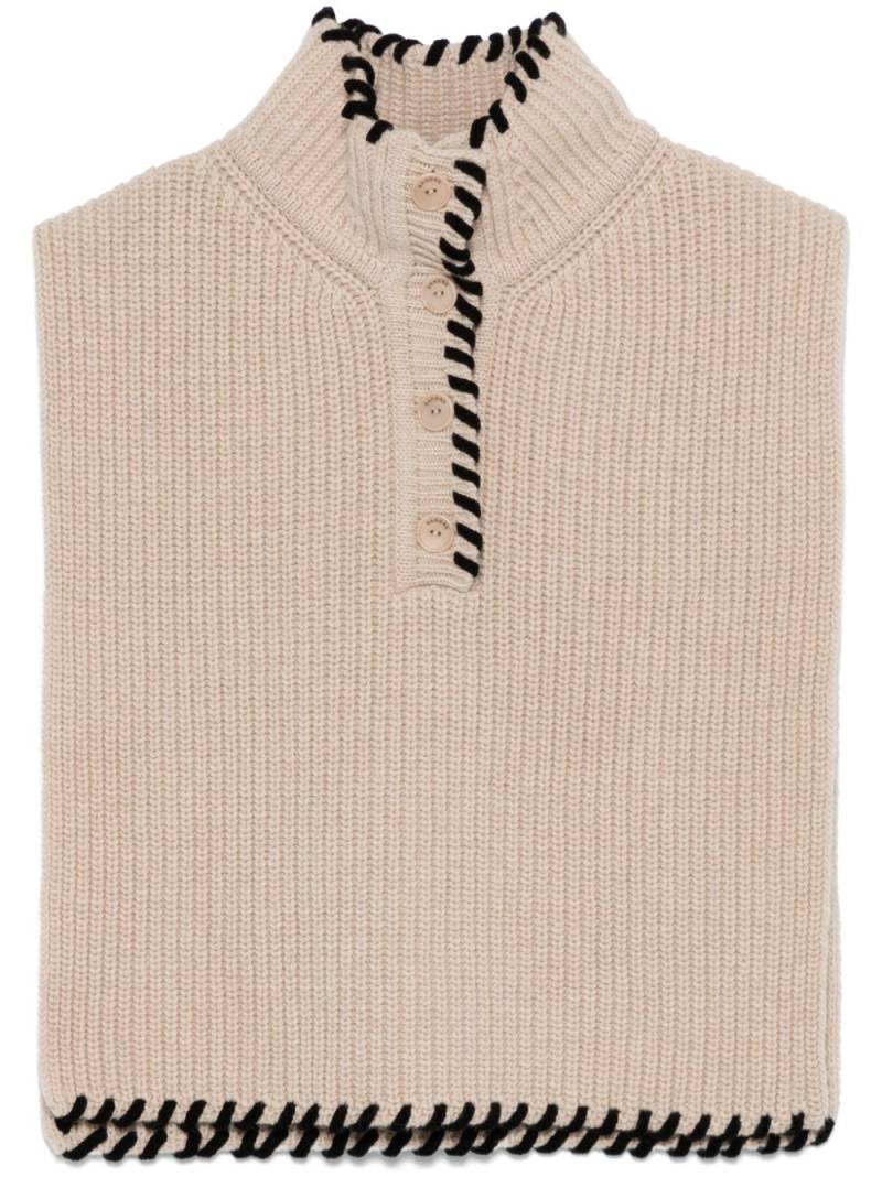 SANDRO ribbed-knit top - Neutrals von SANDRO