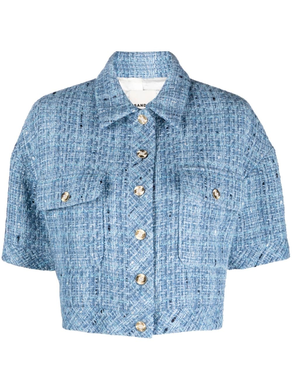 SANDRO short-sleeve tweed jacket - Blue von SANDRO
