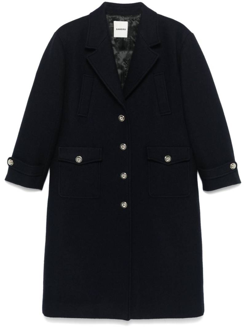 SANDRO single-breasted coat - Blue von SANDRO