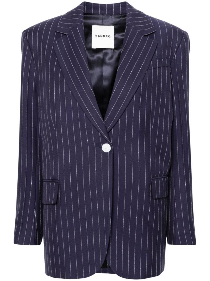 SANDRO single-breasted pinstripe blazer - Blue von SANDRO