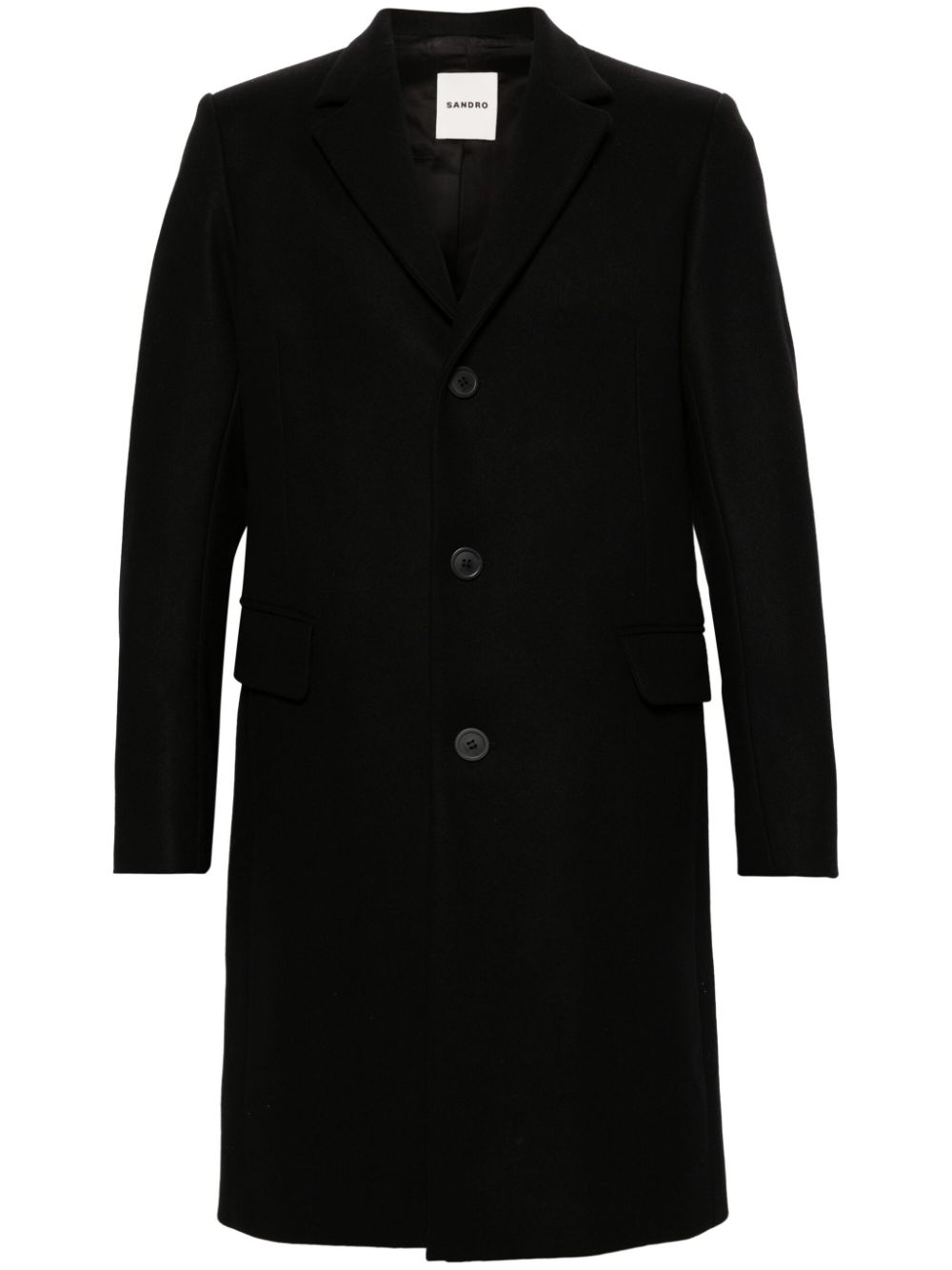 SANDRO single-breasted wool coat - Black von SANDRO