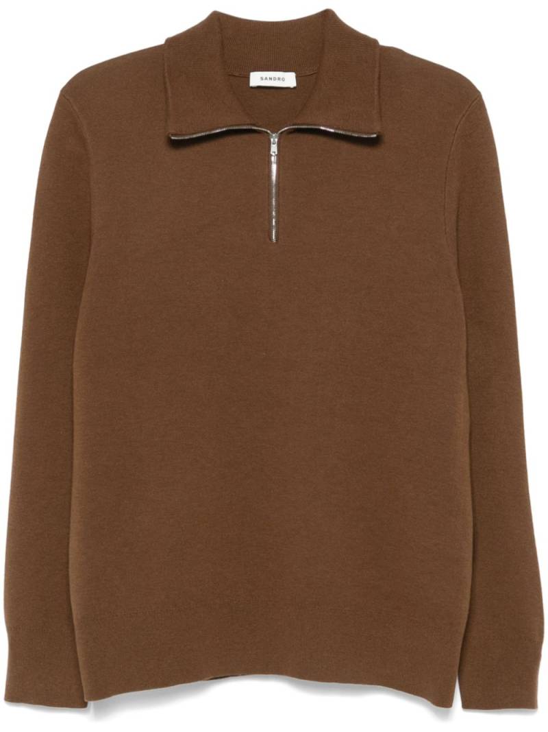 SANDRO spread-collar sweater - Brown von SANDRO