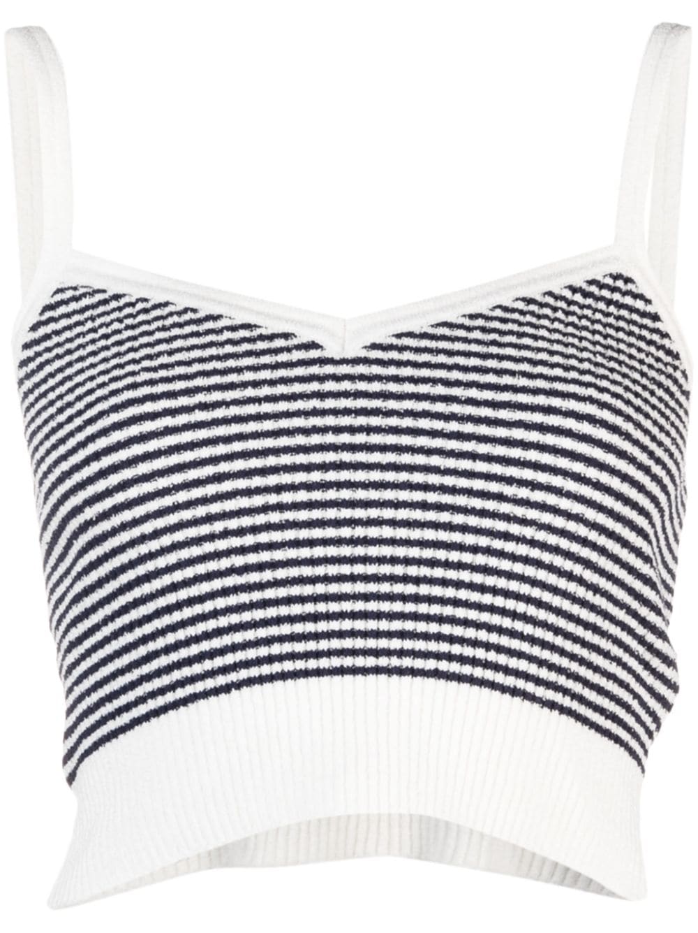 SANDRO striped cropped knitted top - White von SANDRO