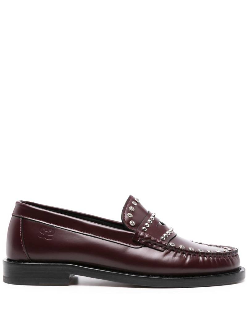 SANDRO studded leather penny loafers - Red von SANDRO