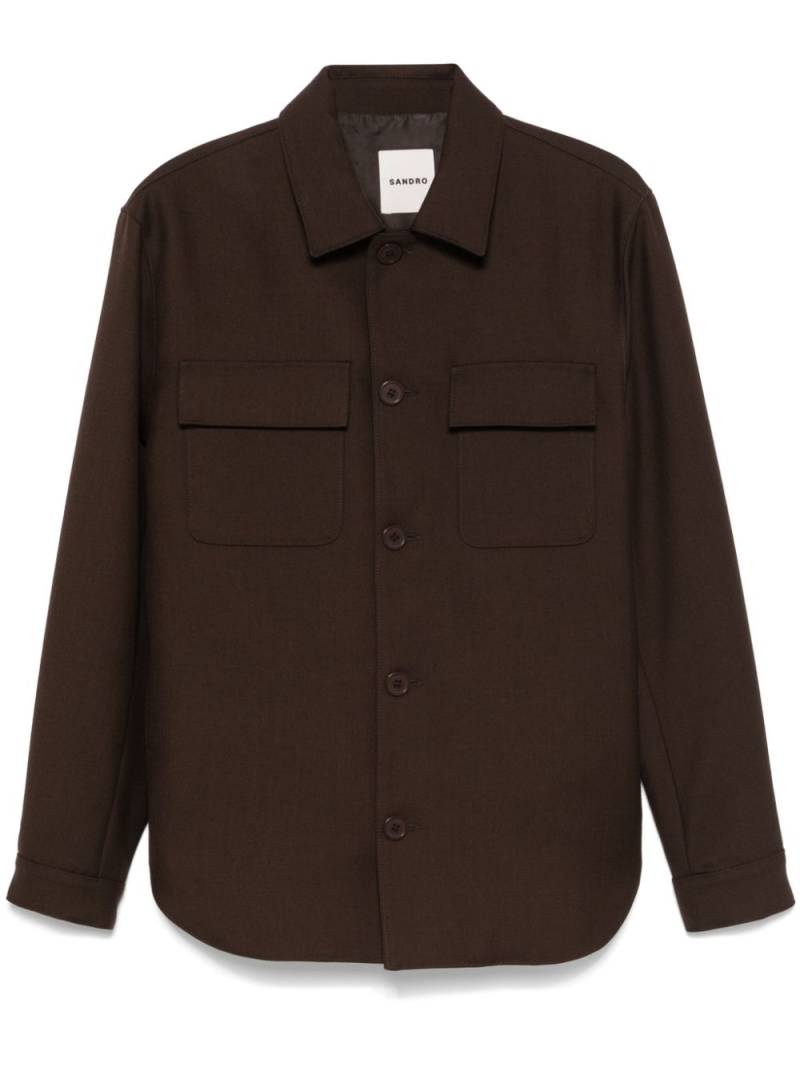 SANDRO virgin-wool shirt jacket - Brown von SANDRO