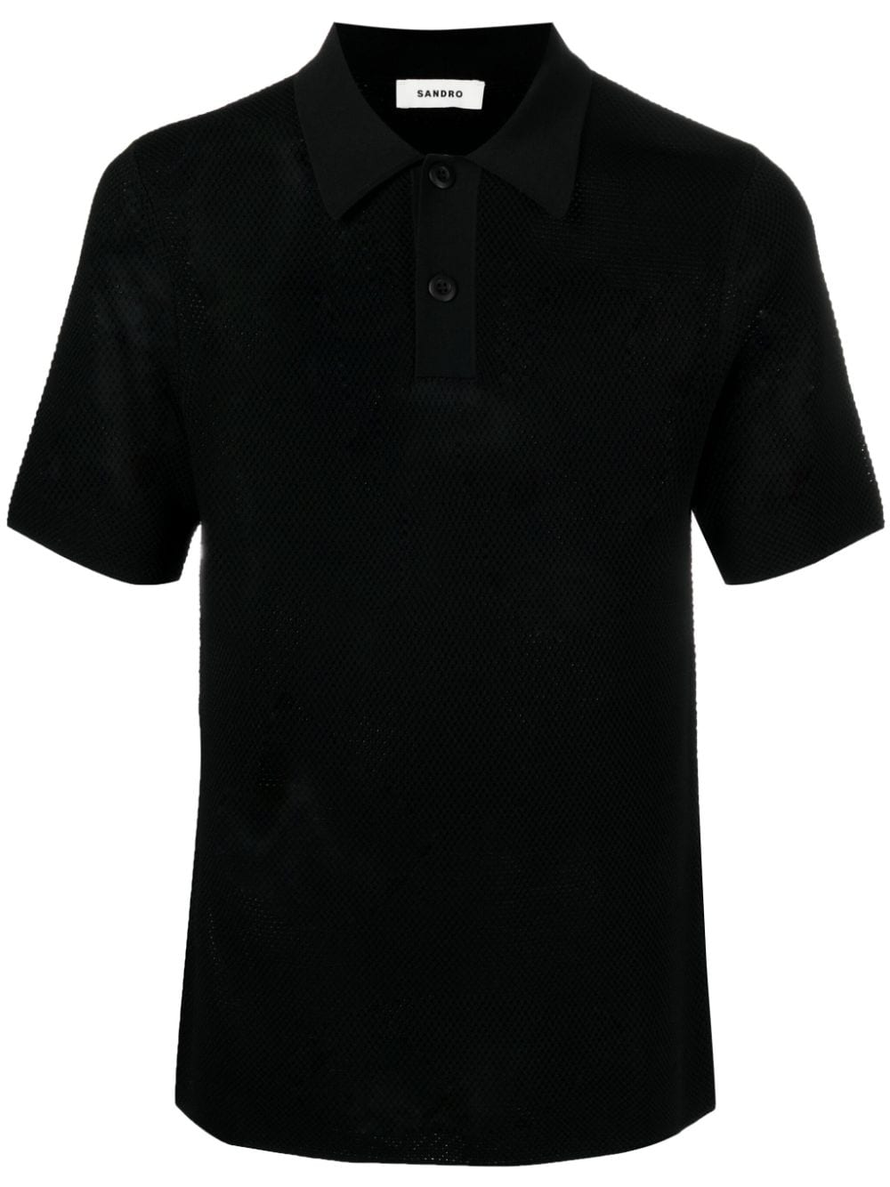 SANDRO waffle-knit polo shirt - Black von SANDRO