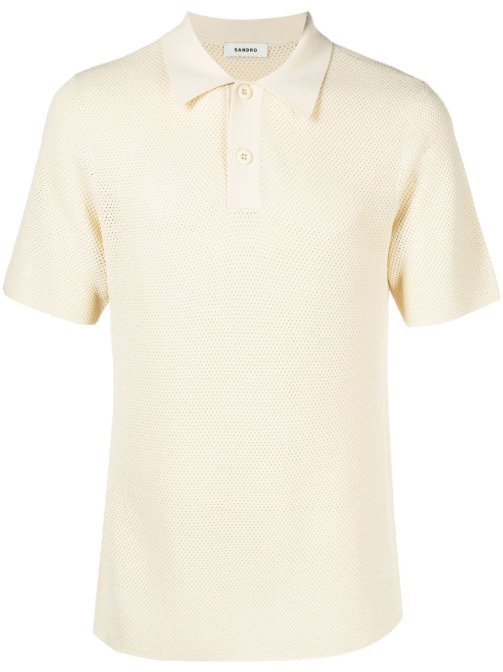 SANDRO waffle-knit polo shirt - Neutrals von SANDRO