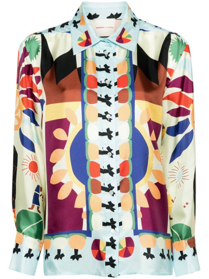 SANDRO x Louis Barthélemy graphic-print shirt - Neutrals von SANDRO