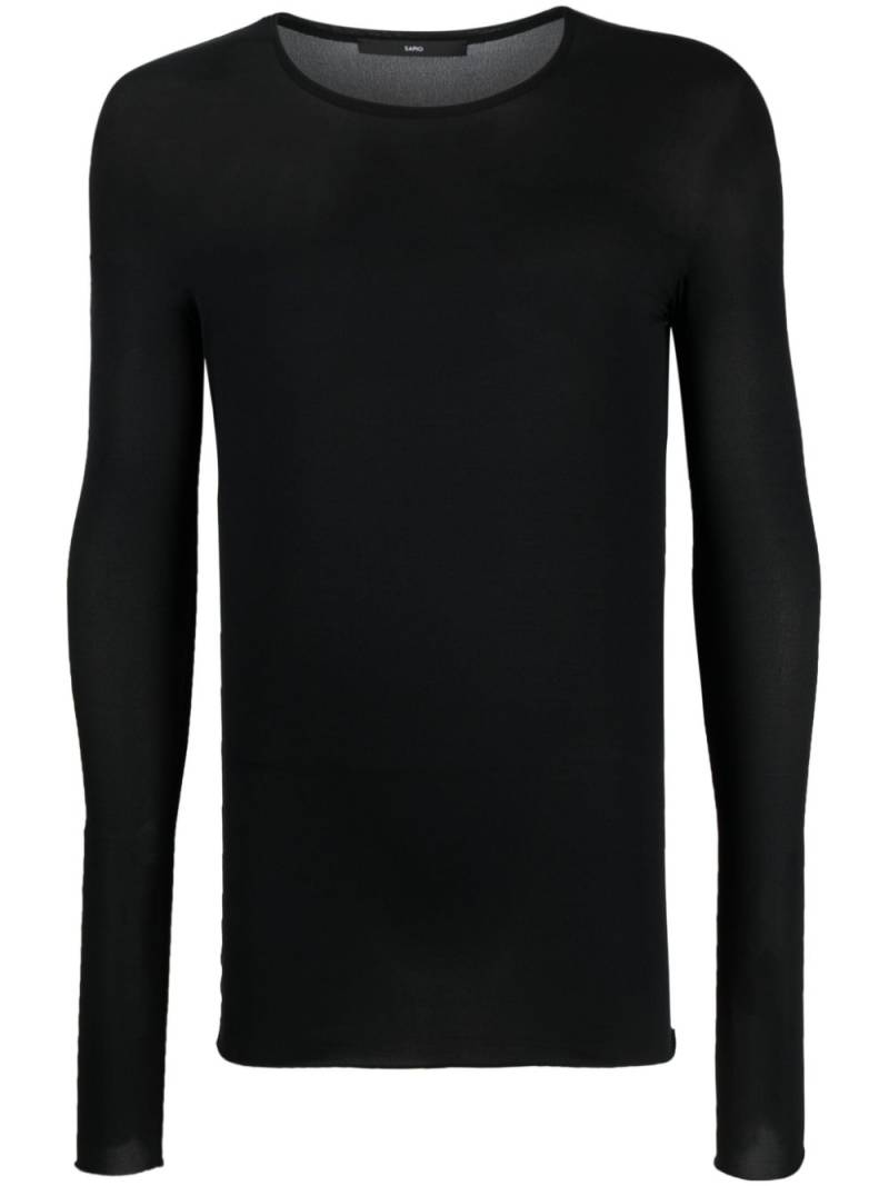 SAPIO N22 semi-sheer jumper - Black von SAPIO