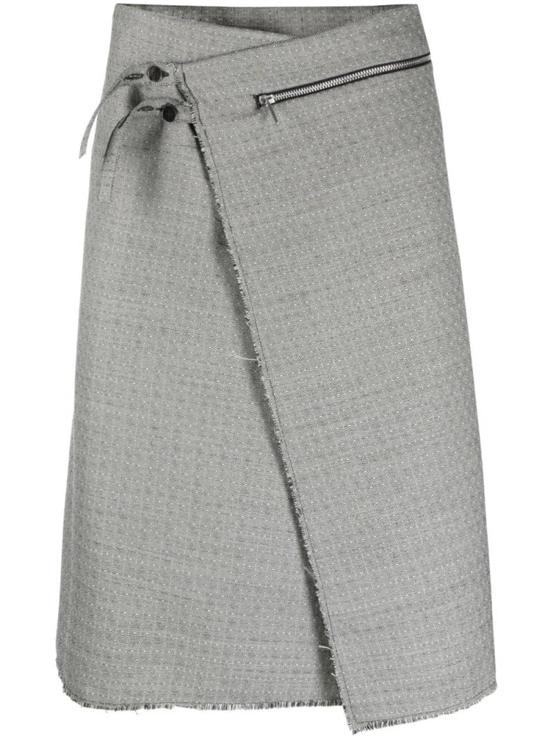 SAPIO N45 graphic-print asymmetric skirt - Grey von SAPIO