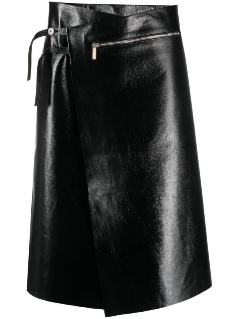 SAPIO N45 leather midi skirt - Black von SAPIO