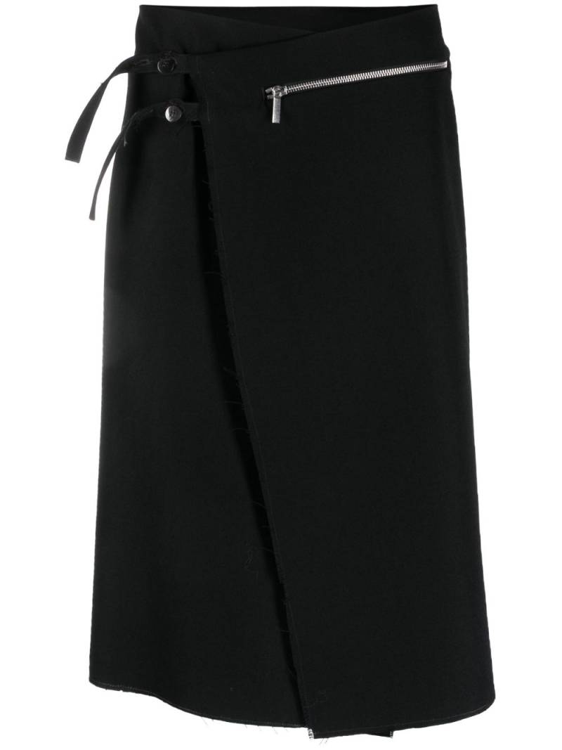 SAPIO N45 zip-up asymmetric wool skirt - Black von SAPIO