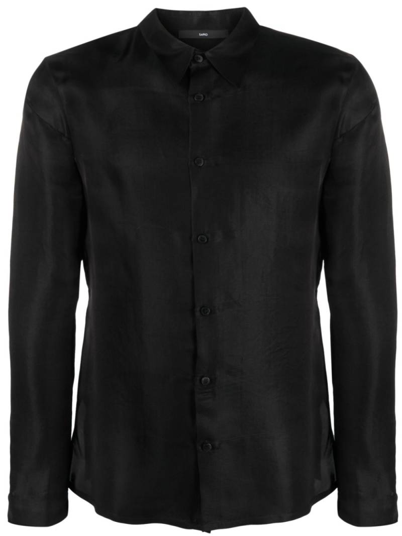 SAPIO straight-point collar shirt - Black von SAPIO