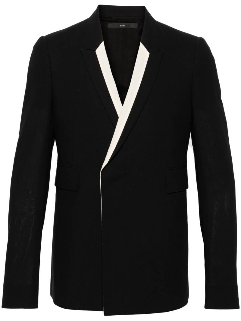 SAPIO contrasting-trim double-breasted blazer - Black von SAPIO