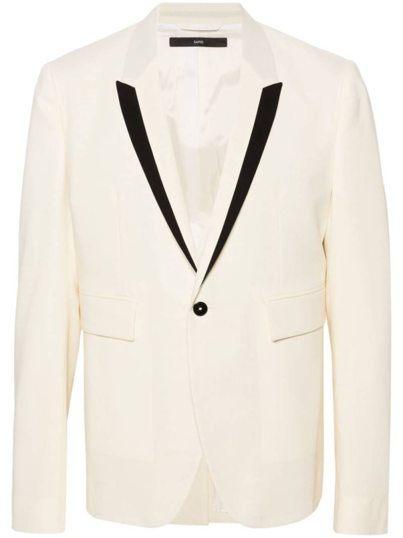 SAPIO contrasting-trim single-breasted blazer - White von SAPIO