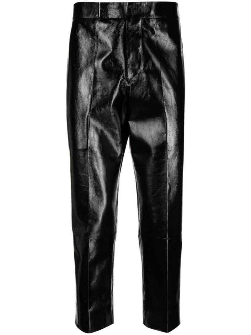 SAPIO cropped leather trousers - Black von SAPIO