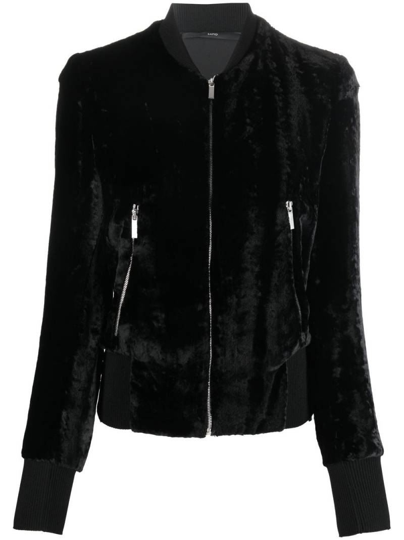 SAPIO velvet bomber jacket - Black von SAPIO