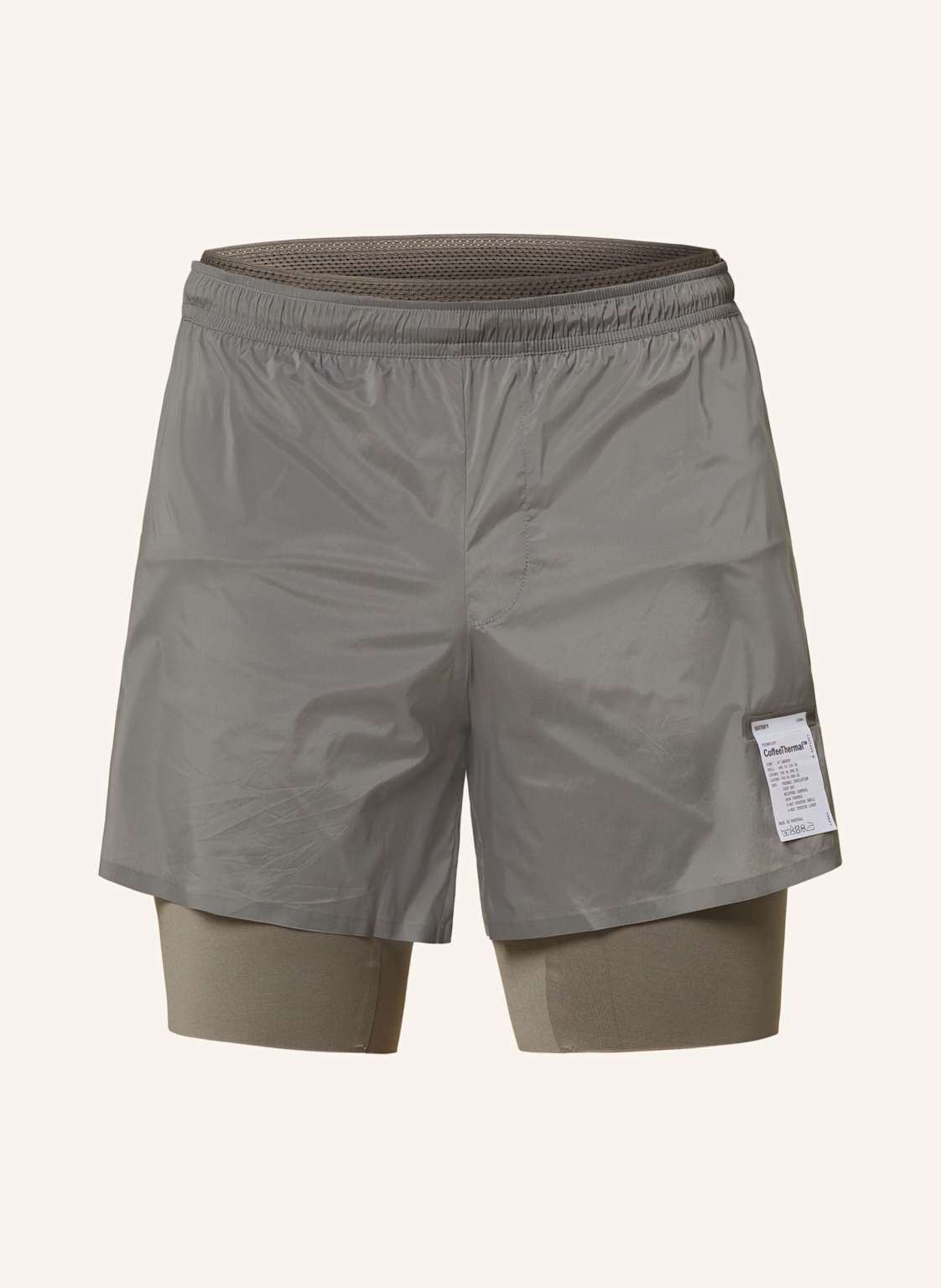 Satisfy 2-In-1-Laufshorts Coffeethermal™ 8" grau von SATISFY