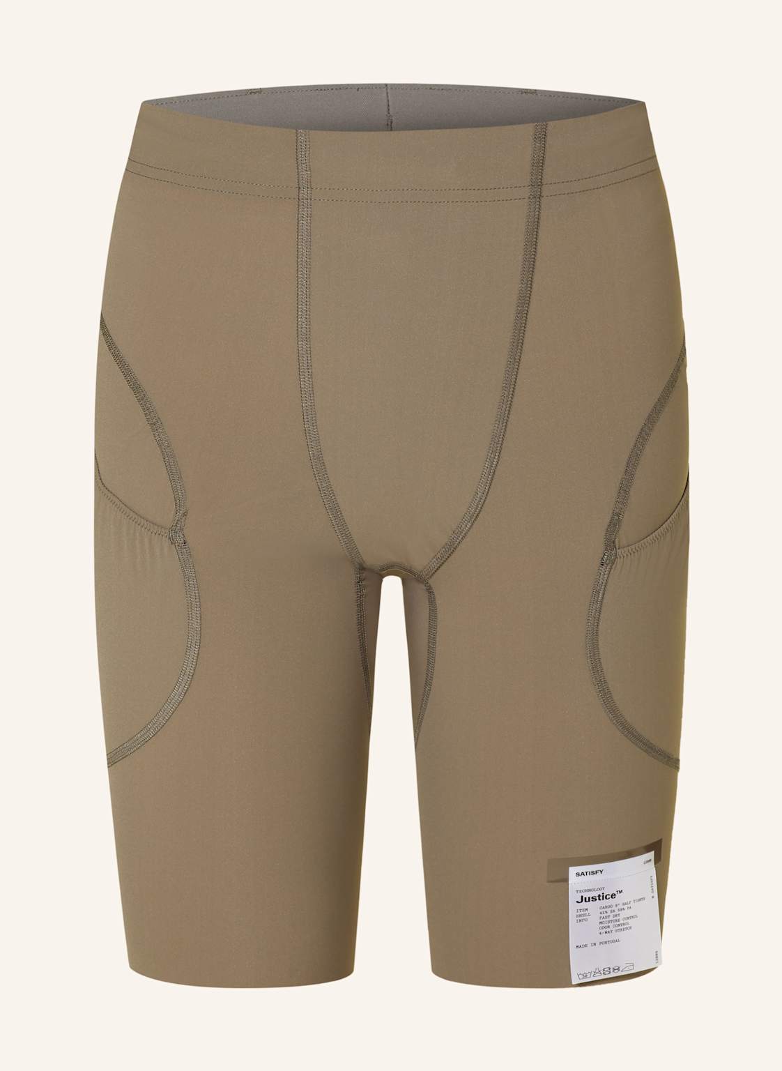 Satisfy Laufshorts Justice Cargo Half Tights beige von SATISFY