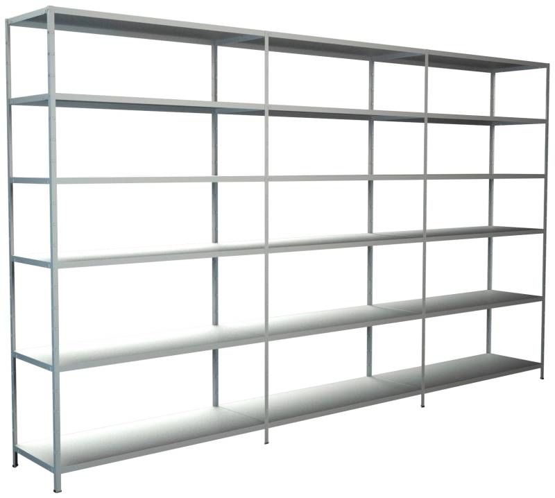 SCHULTE Regalwelt Steckregal »Stecksystem Grund- und 2x Anbauregale«, Metall weiss, 2300x2600x350 mm, 18 Böden von SCHULTE Regalwelt