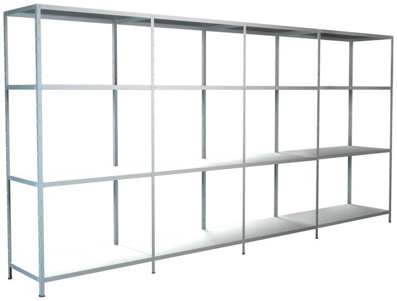 SCHULTE Regalwelt Steckregal »Stecksystem Grund- und 3x Anbauregale«, Metall weiss, 1800x3800x350 mm, 16 Böden von SCHULTE Regalwelt