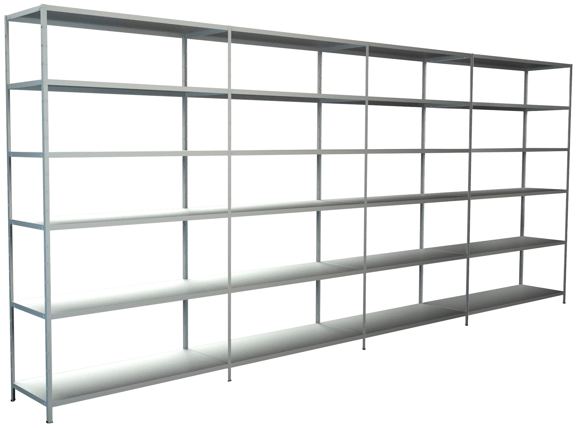 SCHULTE Regalwelt Steckregal »Stecksystem Grund- und 3x Anbauregale«, Metall weiss, 2300x3800x350 mm, 24 Böden von SCHULTE Regalwelt