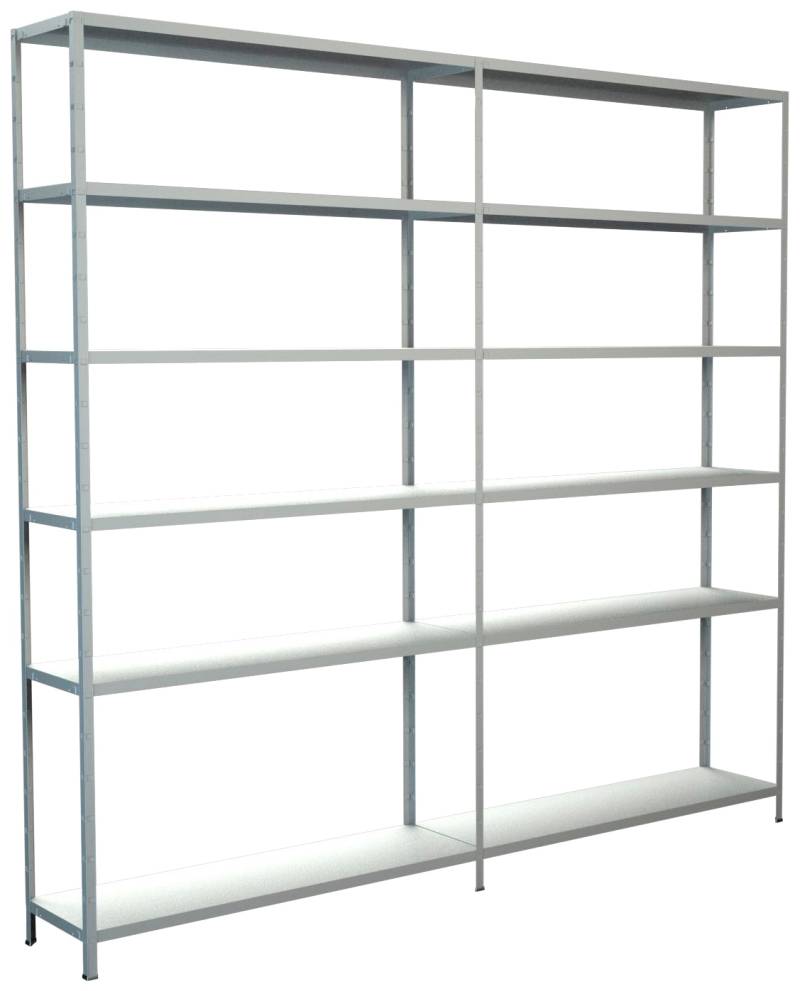 SCHULTE Regalwelt Steckregal »Stecksystem Grund- und Anbauregal«, Metall weiss, 2300x2400x350 mm, 12 Böden von SCHULTE Regalwelt