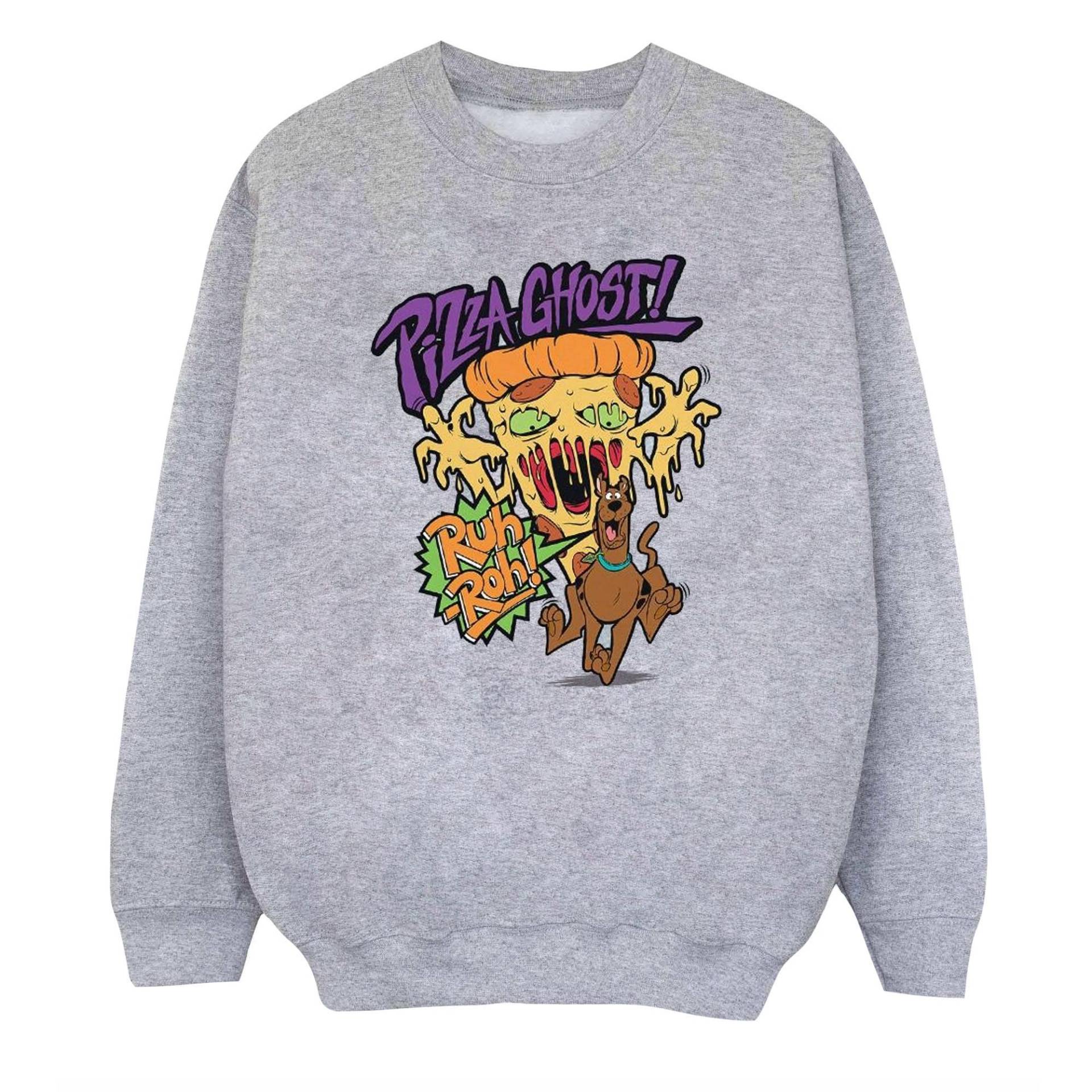 SCOOBY DOO - Pizza Ghost Sweatshirt, 116, Grau von SCOOBY DOO