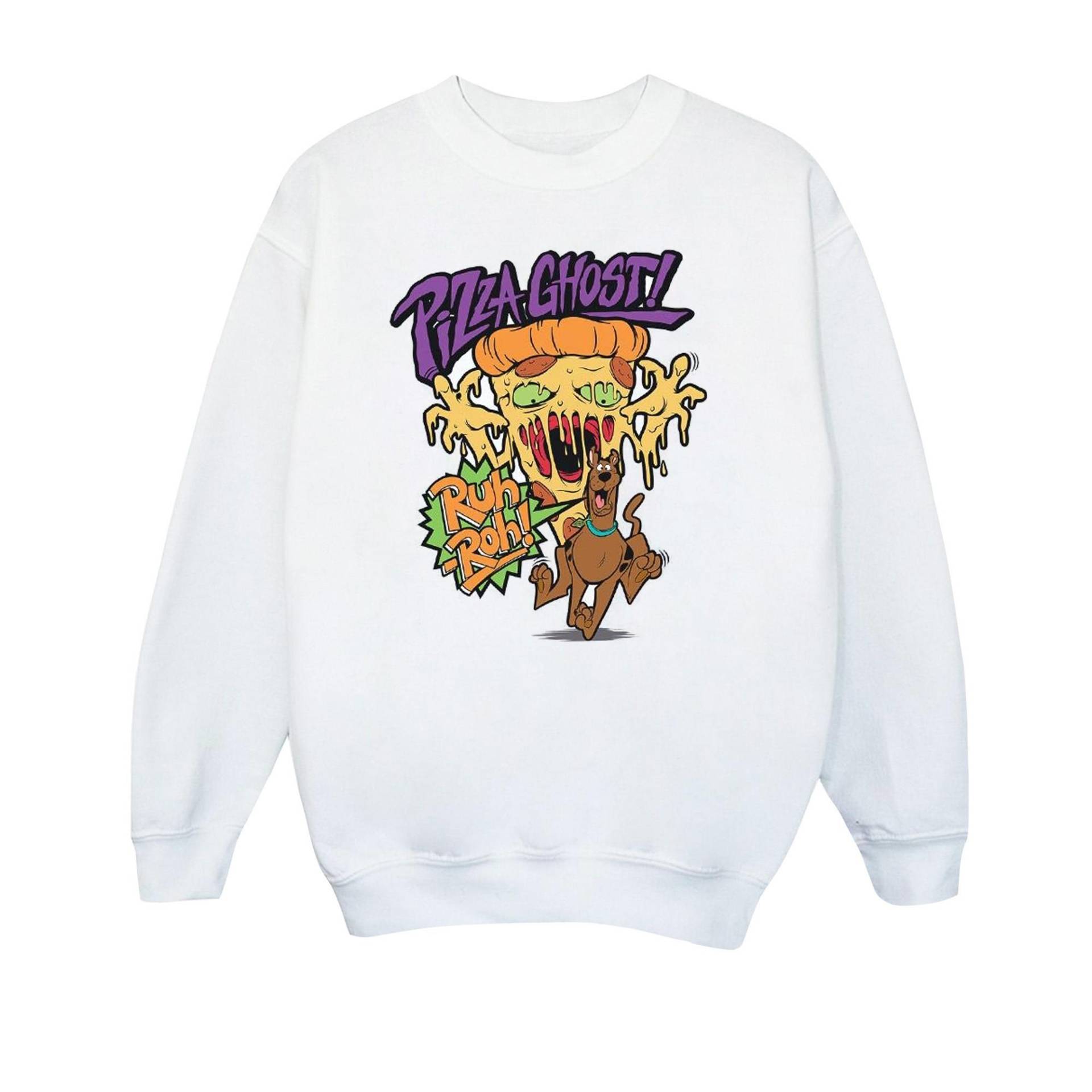 Pizza Ghost Sweatshirt Jungen Weiss 128 von SCOOBY DOO