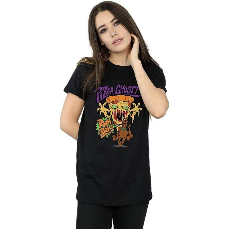 Pizza Ghost Tshirt Damen Schwarz L von SCOOBY DOO