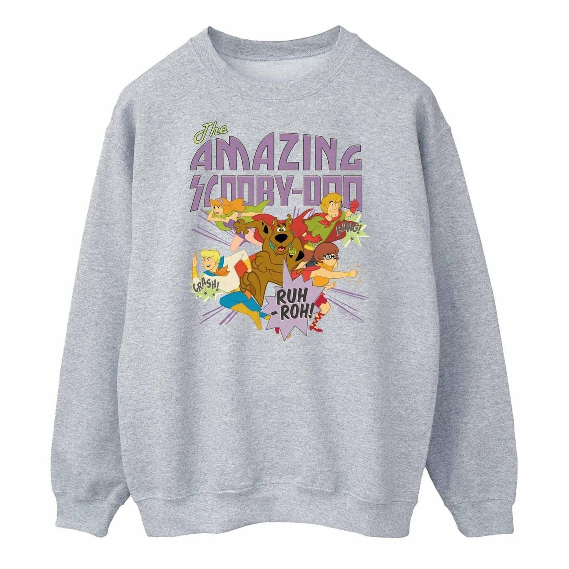 The Amazing Scooby Sweatshirt Mädchen Grau 128 von SCOOBY DOO