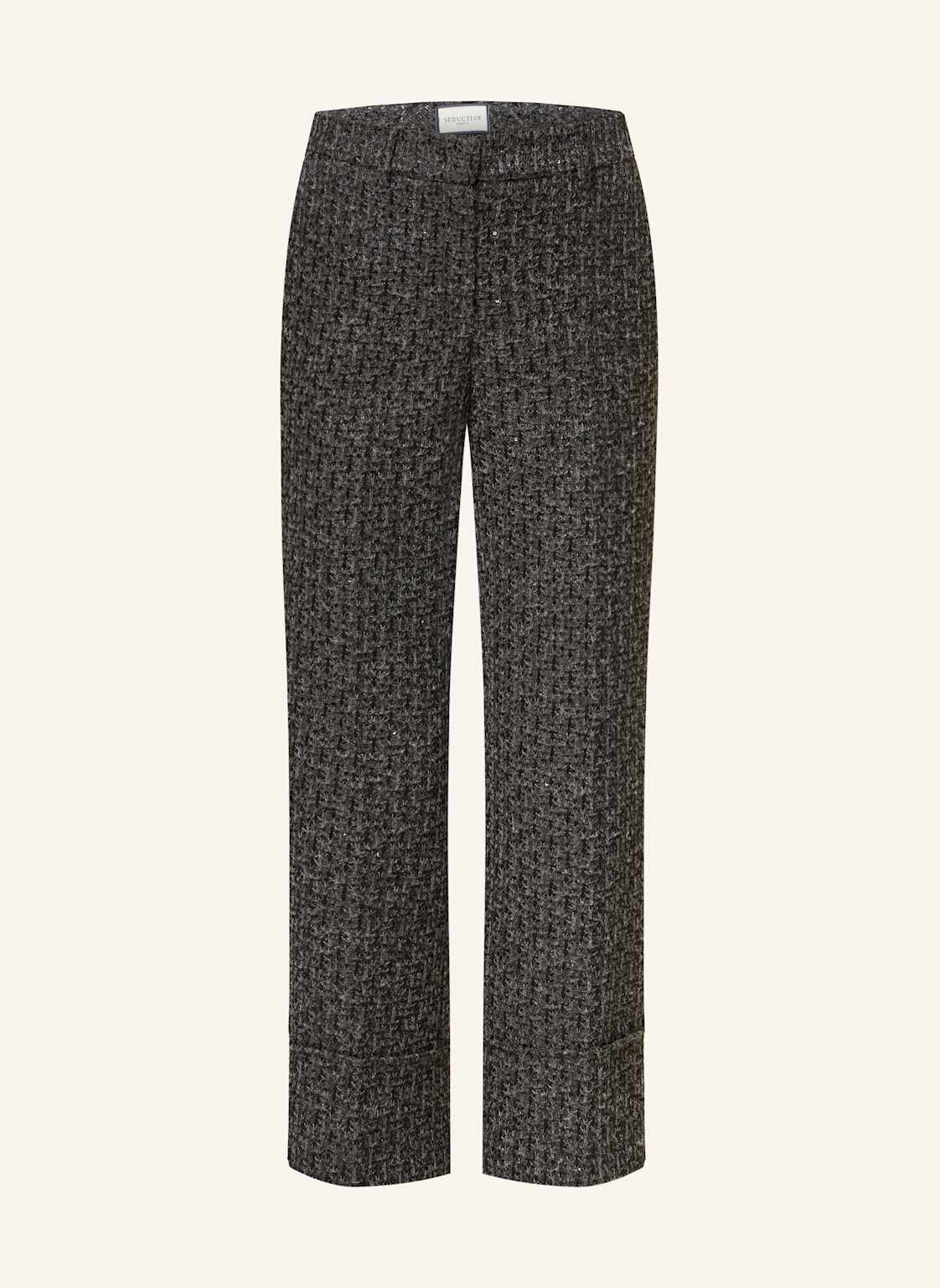 Seductive Tweed-Hose Mia Mit Pailletten grau von SEDUCTIVE