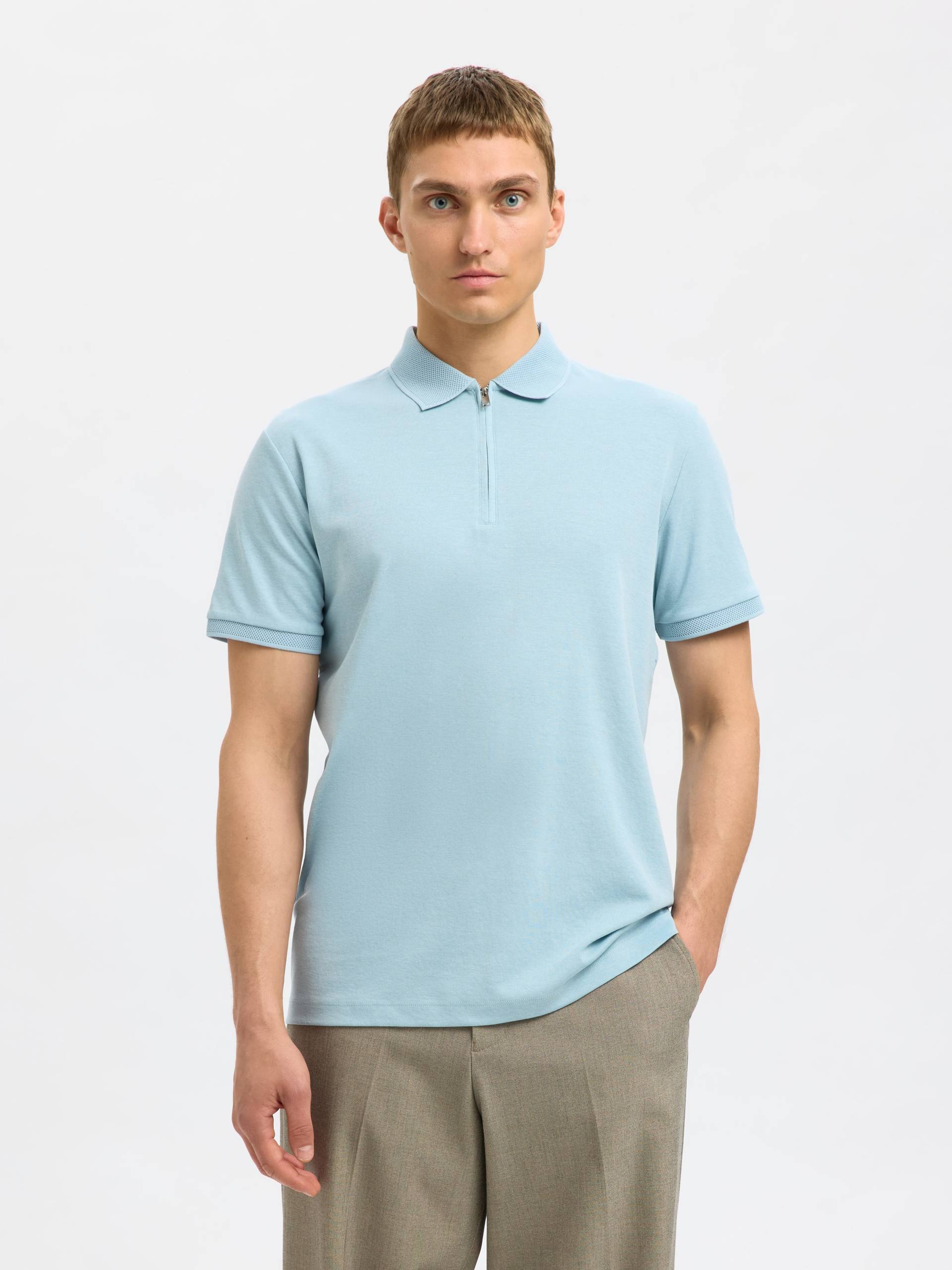 SELECTED HOMME Poloshirt »SLHFAVE ZIP SS POLO NOOS« von SELECTED HOMME