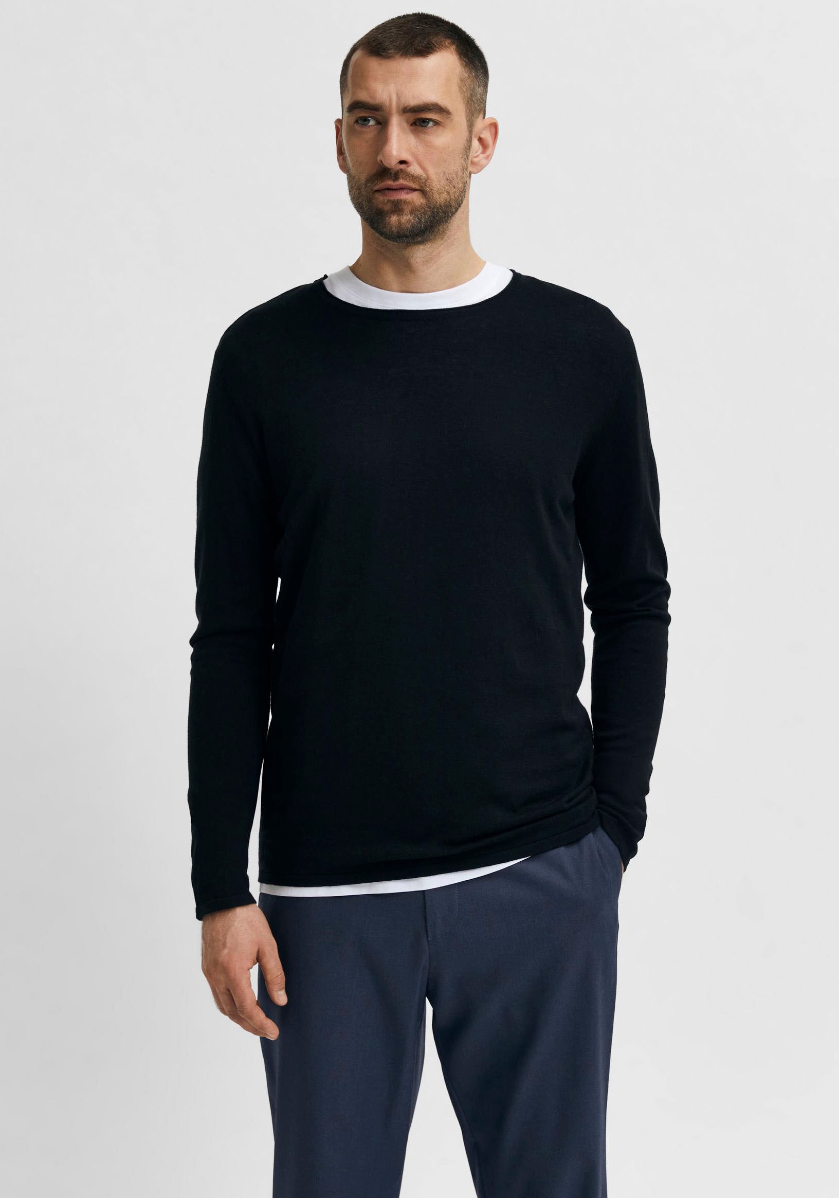 SELECTED HOMME Rundhalspullover »ROME KNIT« von SELECTED HOMME