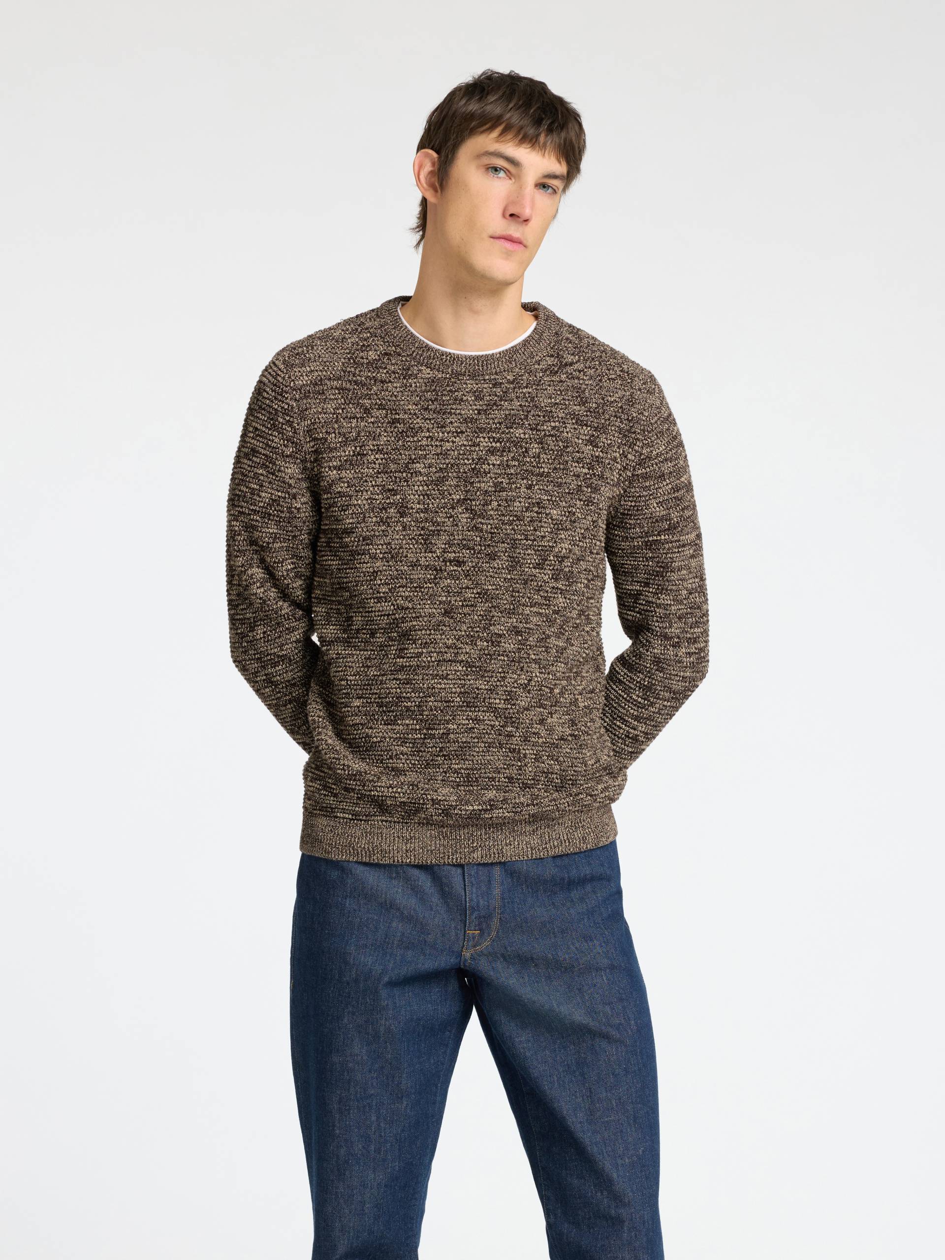 SELECTED HOMME Rundhalspullover »SLHVINCE LS KNIT BUBBLE CREW NECK NOOS« von SELECTED HOMME