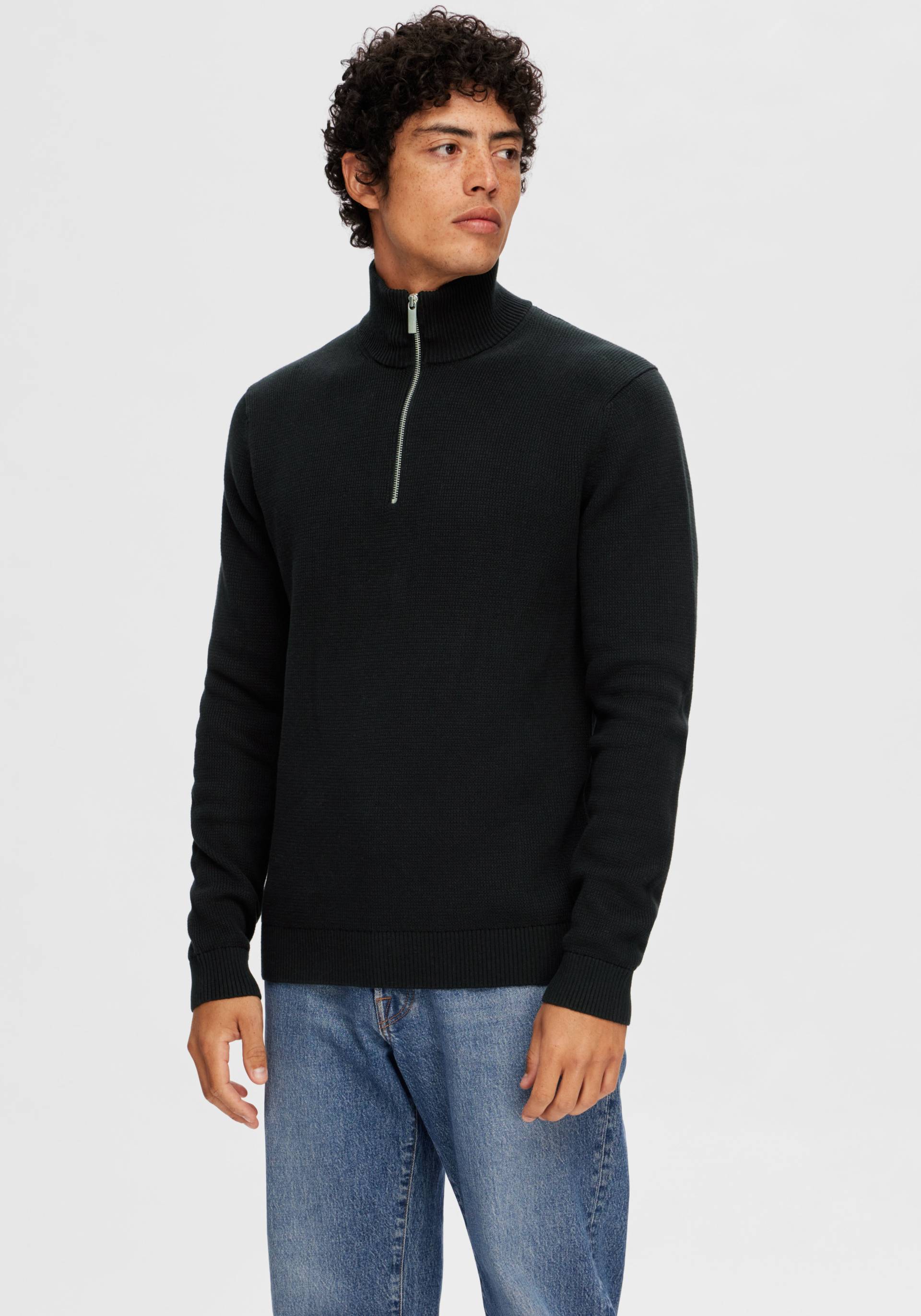 SELECTED HOMME Troyer »SLHDANE LS KNIT STRUCTURE HALF ZIP NOOS« von SELECTED HOMME