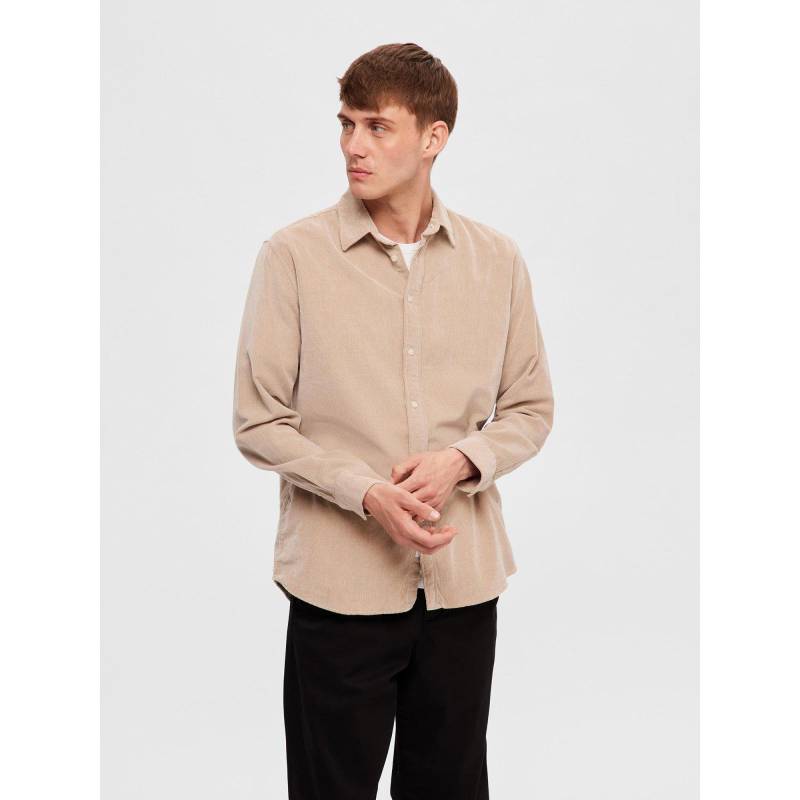 Hemd, Langarm Herren Beige M von SELECTED