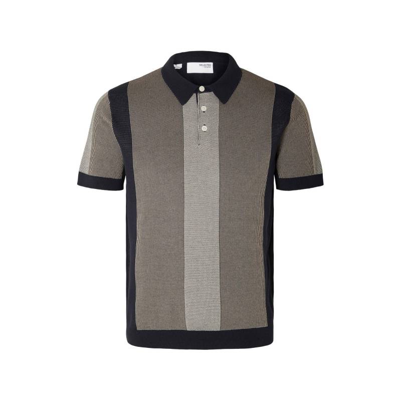 Poloshirt, Kurzarm Herren Marine L von SELECTED