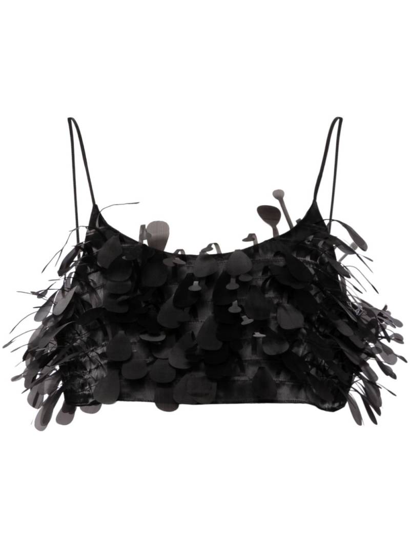 SELEZZA fringed bralette top - Black von SELEZZA