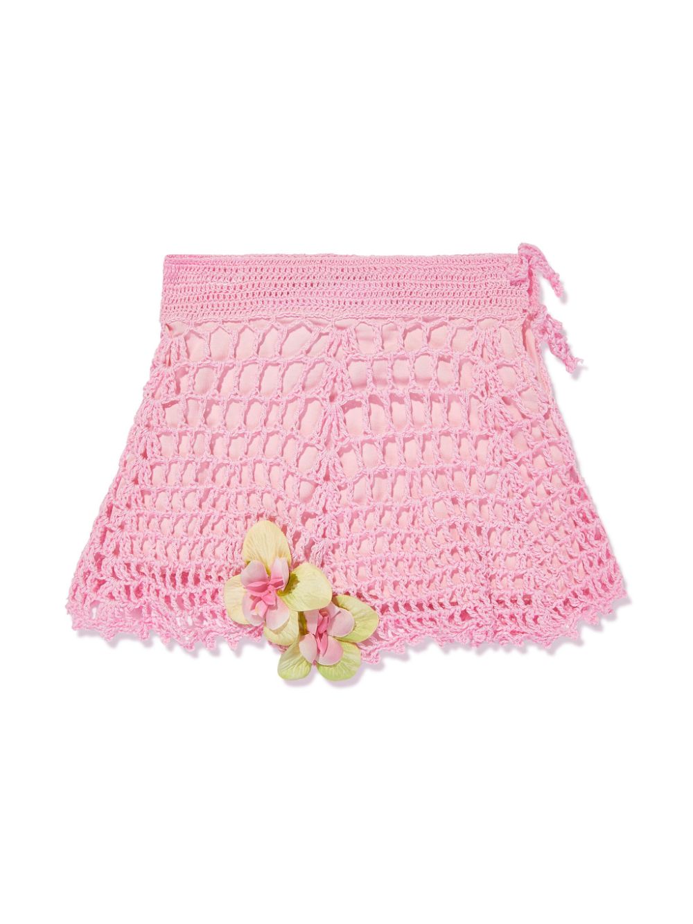 SELINIACTION KIDS floral-appliqué crochet skirt - Pink von SELINIACTION KIDS