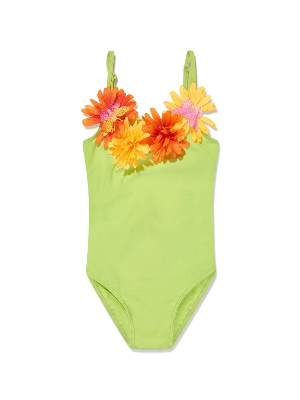 SELINIACTION KIDS floral-appliqué swimsuit - Green von SELINIACTION KIDS