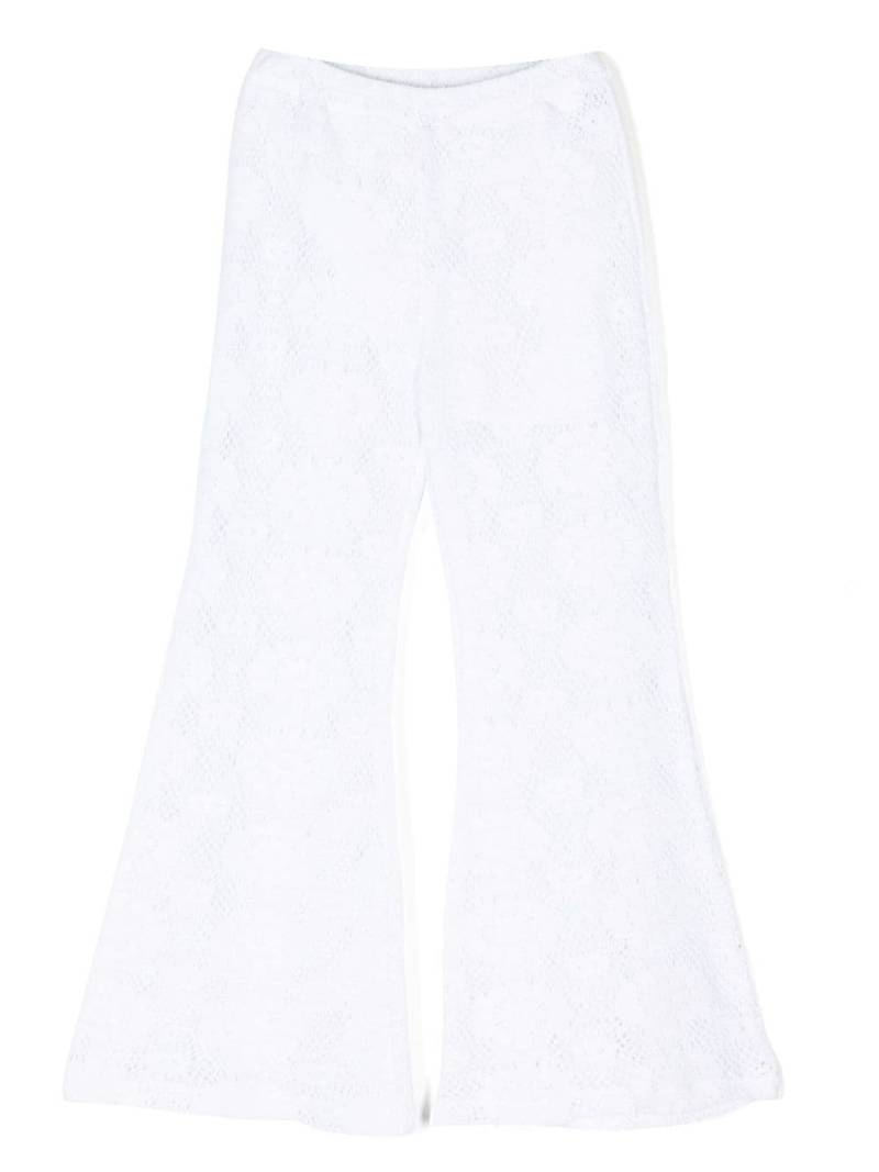 SELINIACTION KIDS floral-lace cotton flared trousers - White von SELINIACTION KIDS