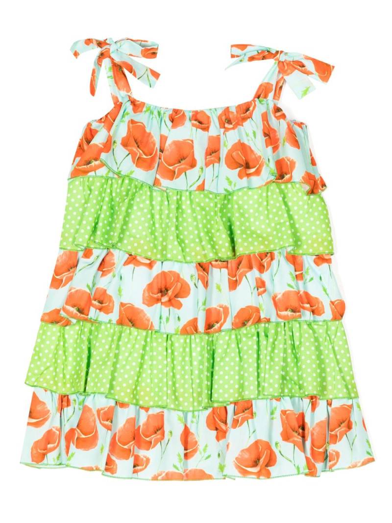 SELINIACTION KIDS floral-print tiered dress - Green von SELINIACTION KIDS